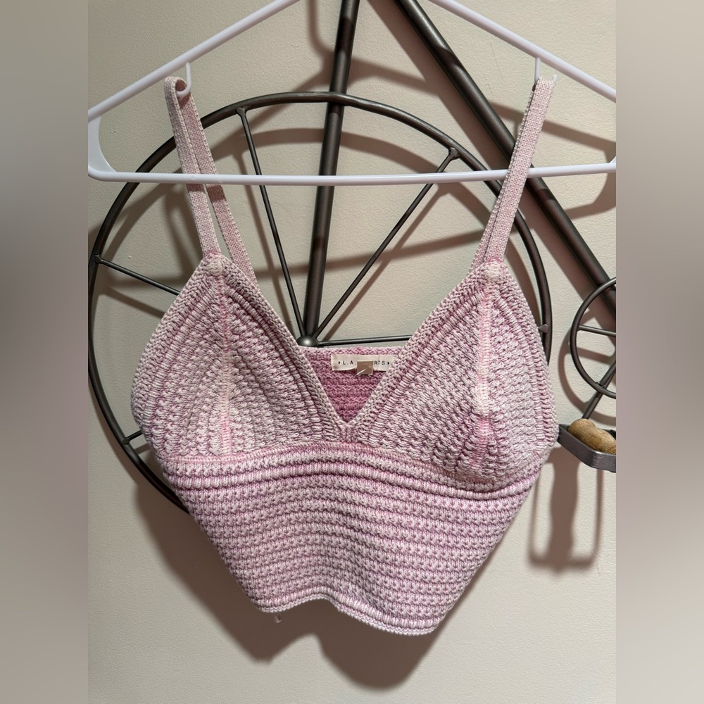 PacSun LA Hearts Pink Crochet Bralette Size XS NWT Summer Cropped